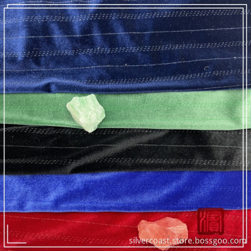 96% Polyester 4% Spandex Velour Textile with Glitter